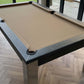 Light beige pool table cloth grey frame in a conservatory