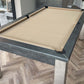 Light beige pool table cloth grey frame