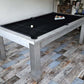 concrete pool table dining top black felt cloth