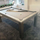 light brown cloth felt concrete pool table dining top