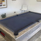 pool table room blue grey cloth