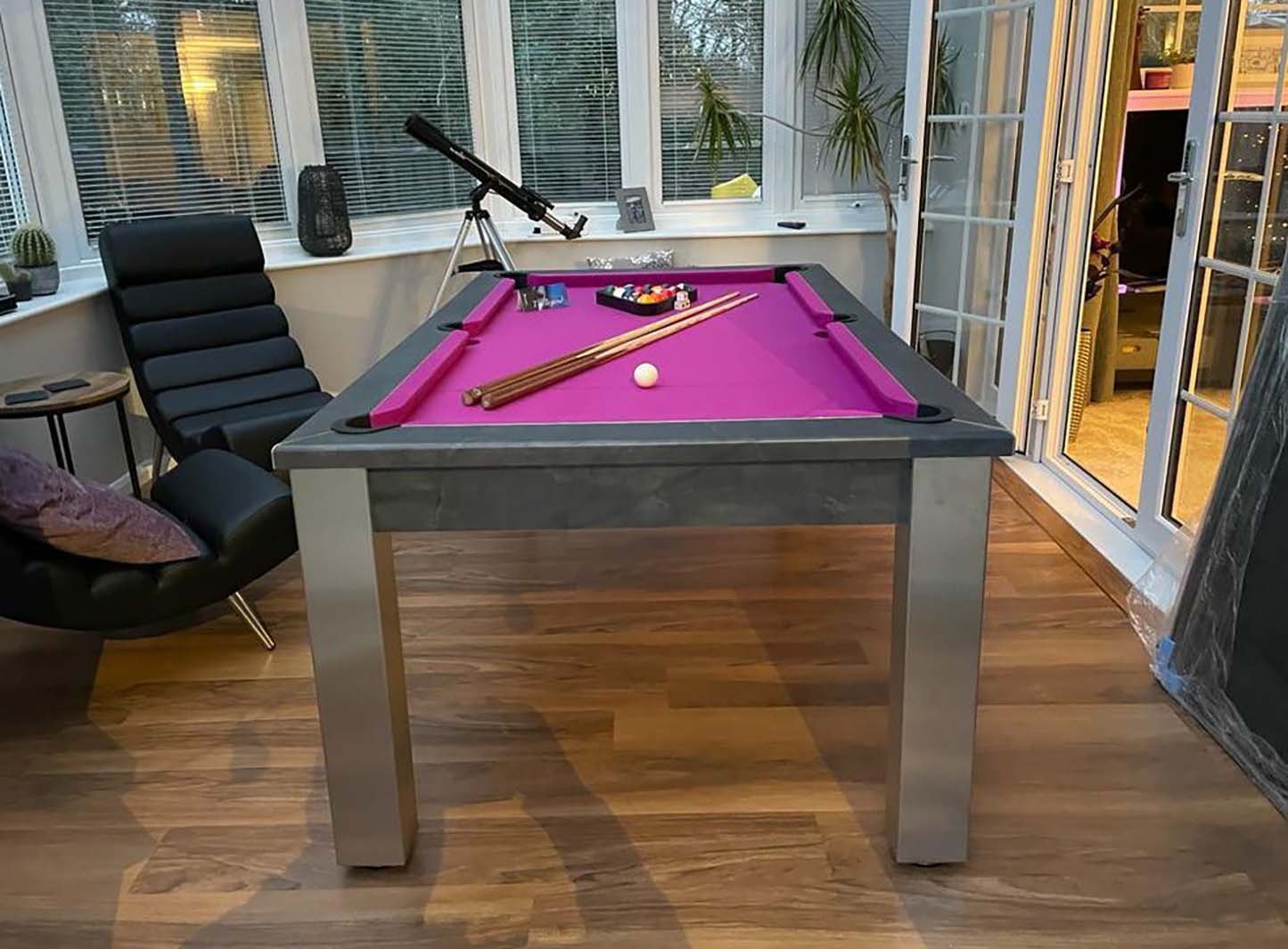 Pool table in conservatory