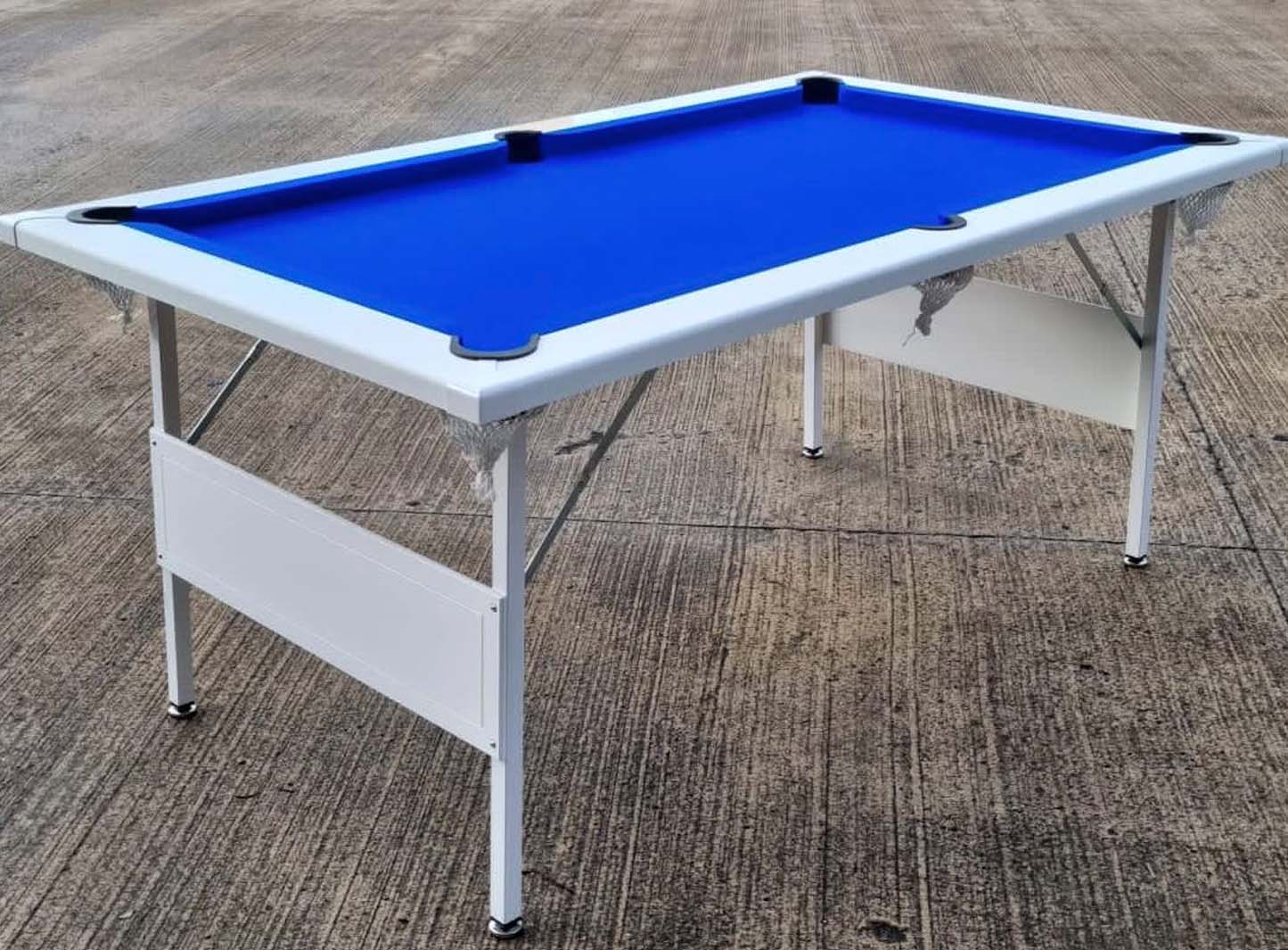 Deluxe Folding Leg Pool Table, blue cloth