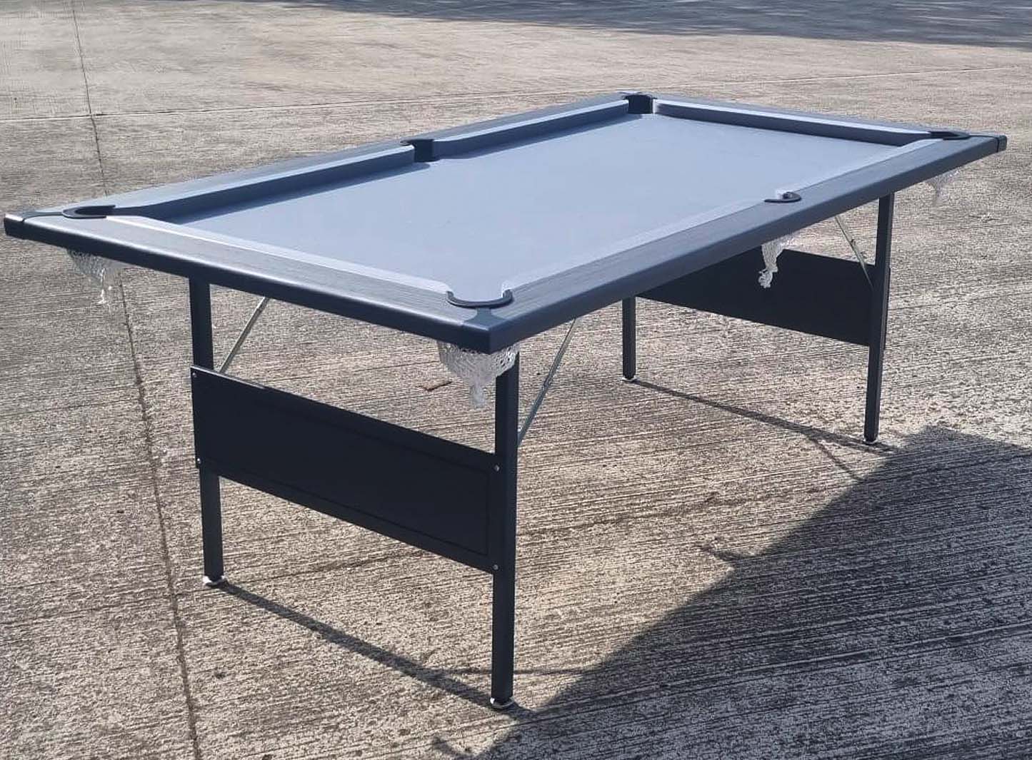 Deluxe Folding Leg Pool Table, grey cloth