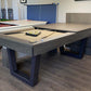 Slate bed pool dining table semi-covered