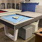 Slate bed pool dining table semi-covered