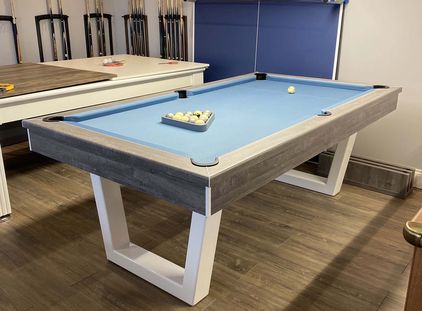 Slate bed pool dining table