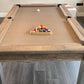 Pool table spots and stripes balls in triangle