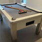 Gloss white slate bed pool table mid grey cloth