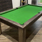 Rustic Black Oak Slate Bed Pool Dining Table green cloth