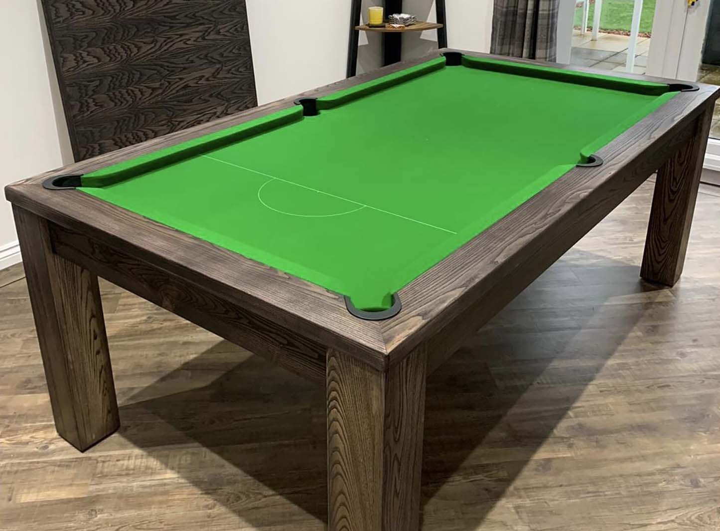 Rustic Black Oak Slate Bed Pool Dining Table green cloth