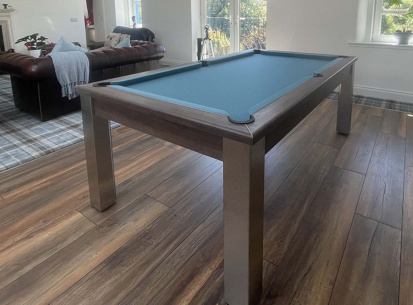 Pool Table with Dining Top, Solid Slate Bed, Pacific Walnut, 6ft & 7ft