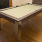 pool table with light green cloth