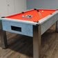 orange cloth pool table