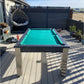 Pool table outdoor decking green cloth