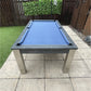 Blue cloth outdoor pool table