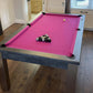 Cherry pool table cloth dark frame