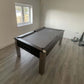 Games room pool table grey and black