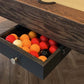 pool table ball drawer red yellow balls black oak finish