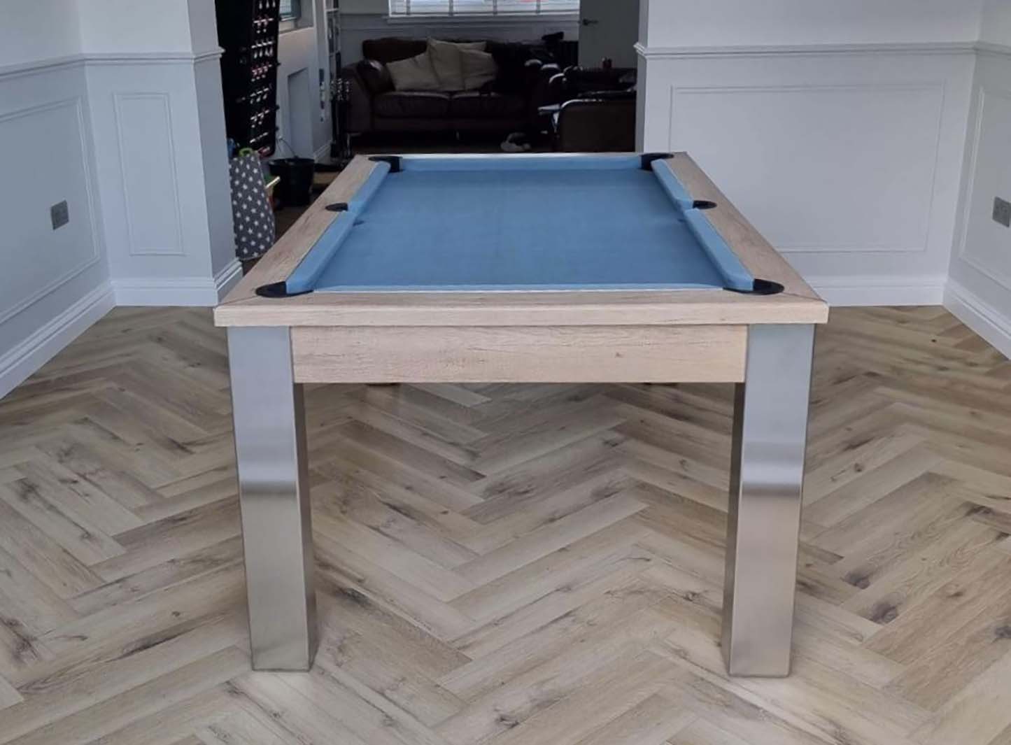 Pool table in dining room