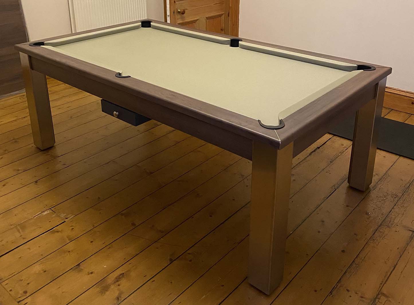 Pool Table with Dining Top, Solid Slate Bed, Pacific Walnut, 6ft & 7ft