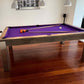 Purple cloth pool table