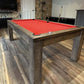 Rustic Black Oak Slate Bed Pool Dining red cloth