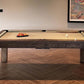 rustic black oak pool table elixir side view