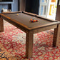 Rustic Black Oak Slate Bed Pool Dining Table, 6ft & 7ft