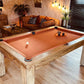 rusty colour pool table cloth peach black grey balls