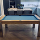 Pool table in a kitchen