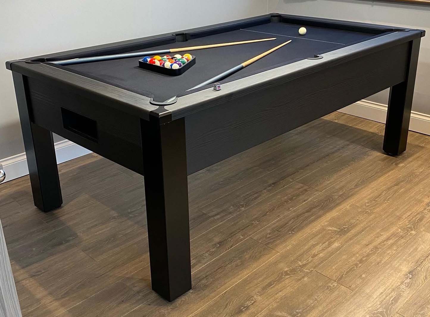 Black pool table and black cloth