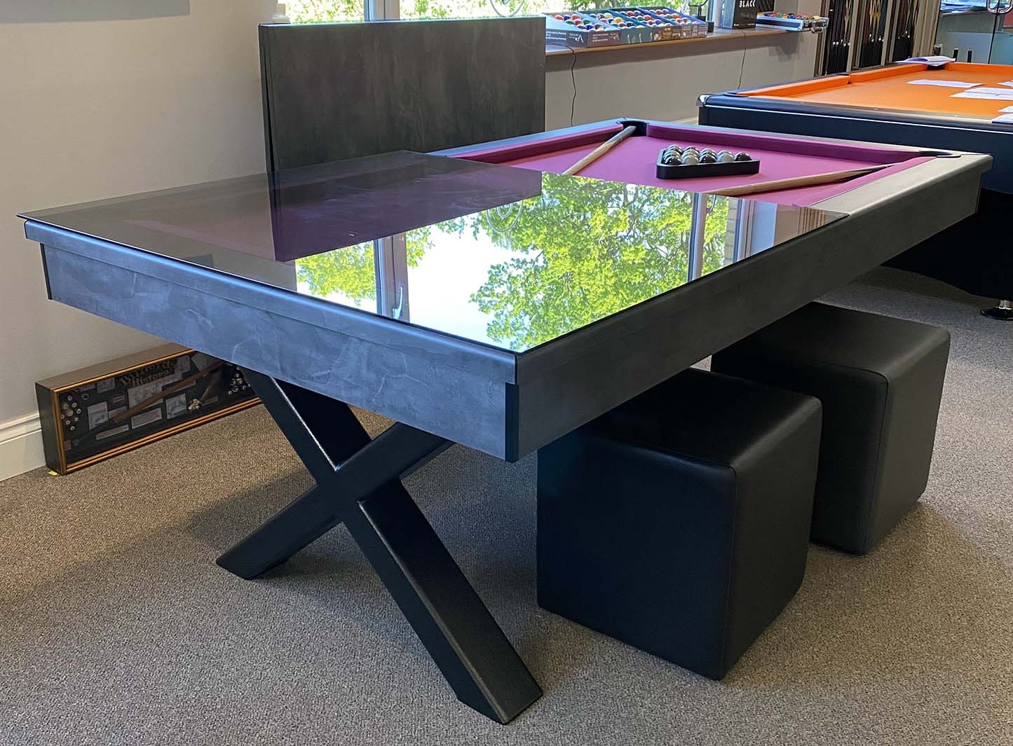 Xcalibur Diner Laminate Pool Table Semi-Covered Glass